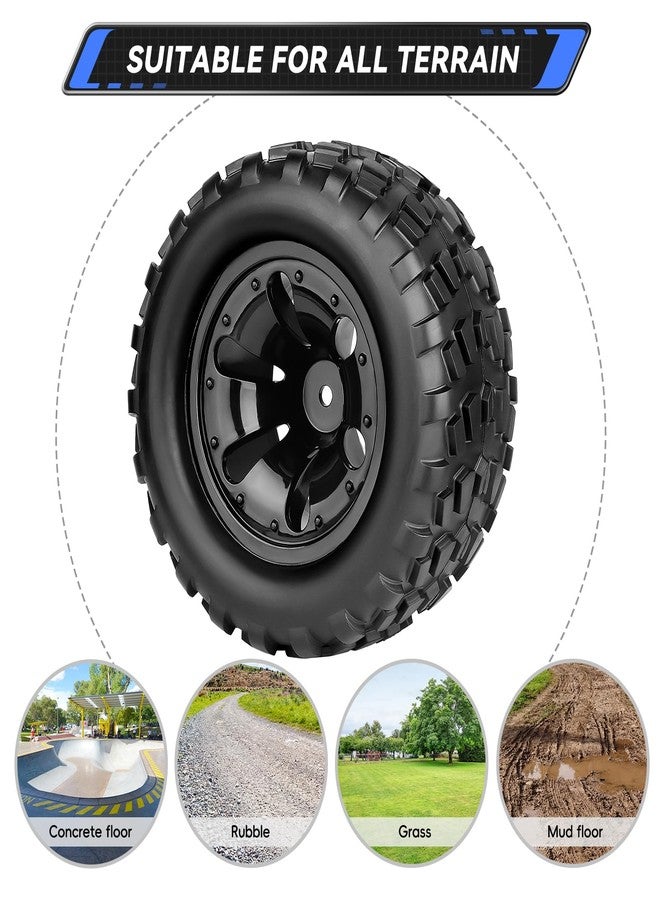 إطارات وعجلات شاحنات التحكم عن بعد من AllinRC بمقياس 1/10، ملصقة مسبقًا بصواميل سداسية من الألومنيوم مقاس 12 مم، متوافقة مع شاحنة Arrma Granite Big Rock Vorteks Monster Truck بمقياس 1/10 (عبوة من 4 قطع). - Image 4